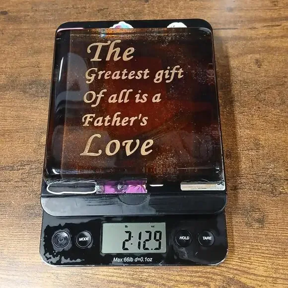 Vintage 6x6" Paperweight, 3lbs, The Greatest Gift Of All Is A Father's Love, Dad - Picture 4 of 4